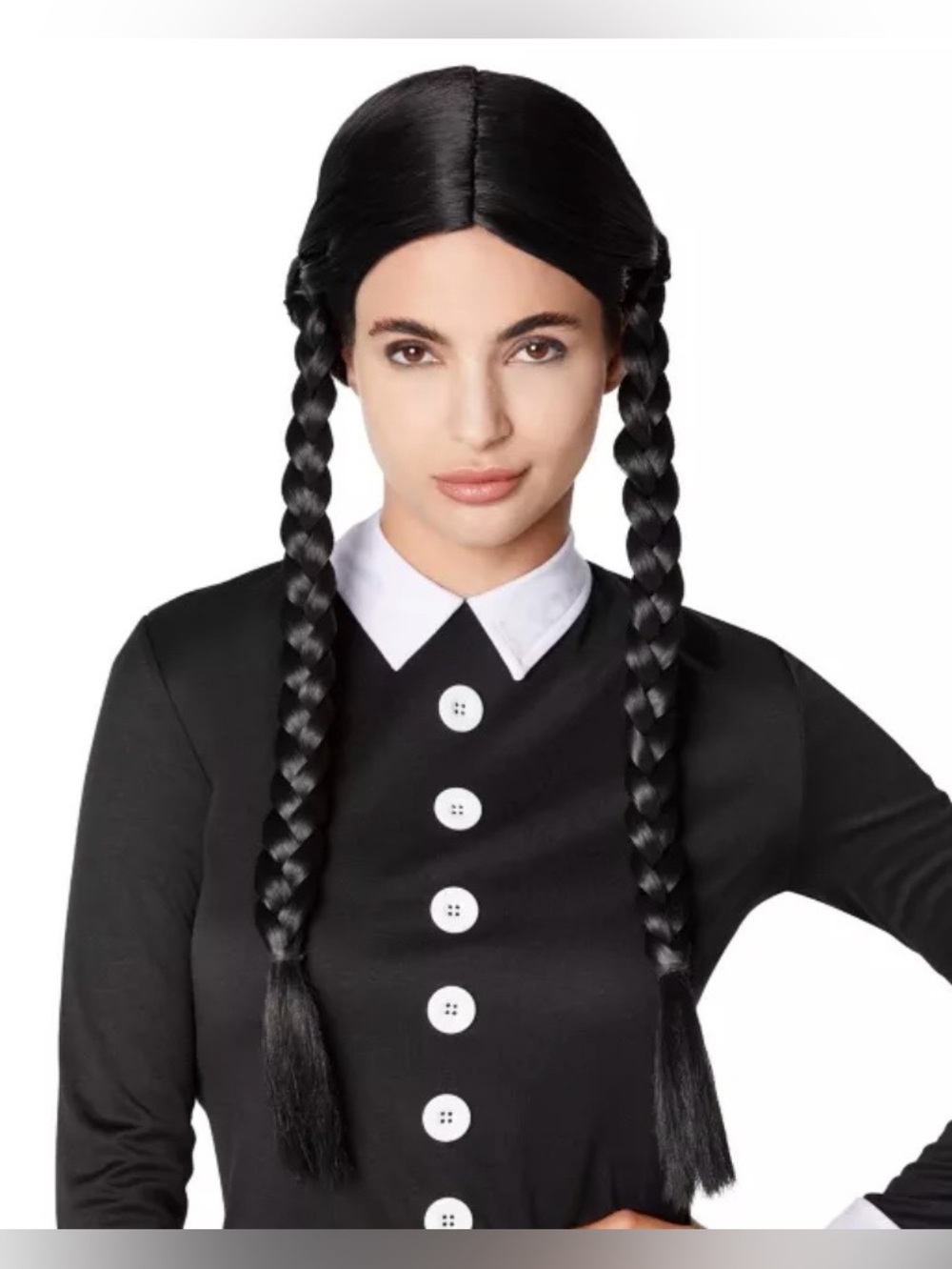 Spirit Halloween Wednesday Addams Family Cosplay Costume Wig Halloween Party